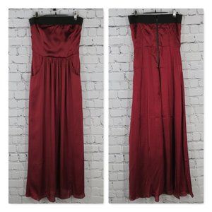 Hot & Delicious Strapless Burgundy Dress